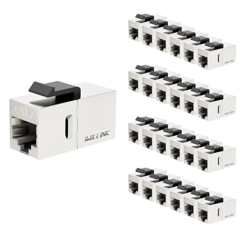 iwillink CAT7 Keystone Coupler RJ45 Shielded Ethernet Coupler 25-Pack