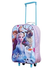 trolleys Frozen Kids Cabin Bag Suitcase - Lightweight with Wheels & Telescopic Handle - Ideal for Short Breaks, Holidays, Sleepovers, School Trips