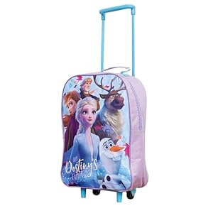 trolleys Frozen Kids Cabin Bag Suitcase – Lightweight with Wheels & Telescopic Handle – Ideal for Short Breaks, Holidays, Sleepovers, School Trips