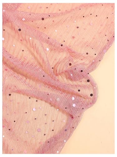 Image of Floerns Women's Sequin Bandana Square Scarf Silk Scarves Mesh Shawl and Wrap for Evening Dresses