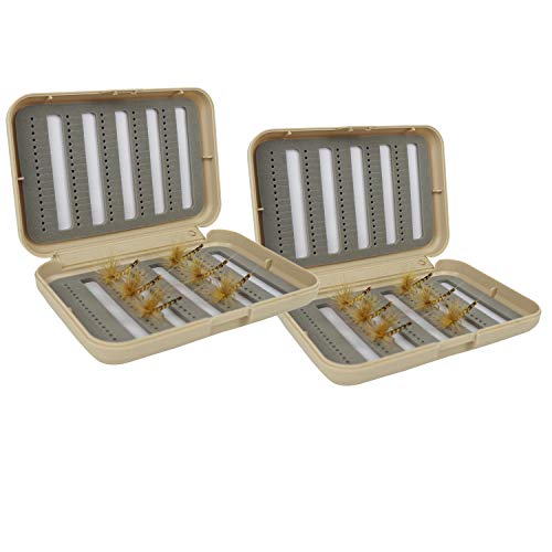 2pcs/Packing Aventik Fly Fishing Box or Fishing Tackle Hook with Two Foam Sides or with compartments 5.51X3.74X1.1inch/14X9.5X2.8cm(H0612M)