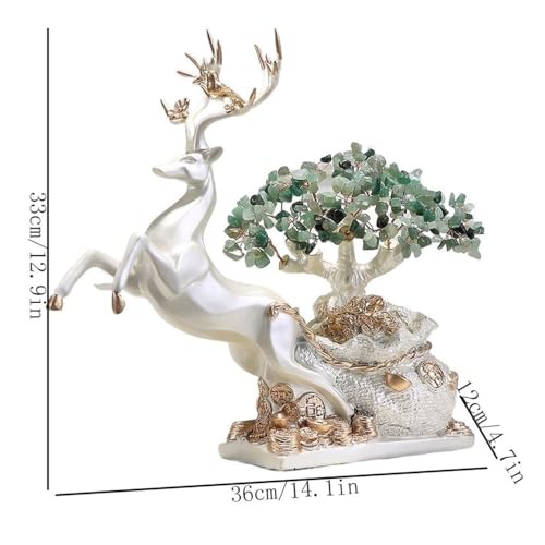 Árbol de cristal amatista de diseño exclusivo con figura ornamental de ciervo místico 2