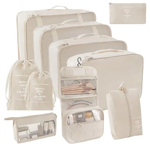 Organiseur d'emballages de voyage imperméable à double zip lot de 8 - 2