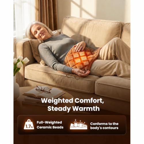 Image of BOB AND BRAD TheraHeat 2.4lb Weighted Heating Pad with Far Infrared | Large 12 inchx24 inch Electric Heated Wrap with Hands-Free Strap, 6 Heat Levels, Auto-Off, ETL Certified, FSA-HSA Eligible Gifts