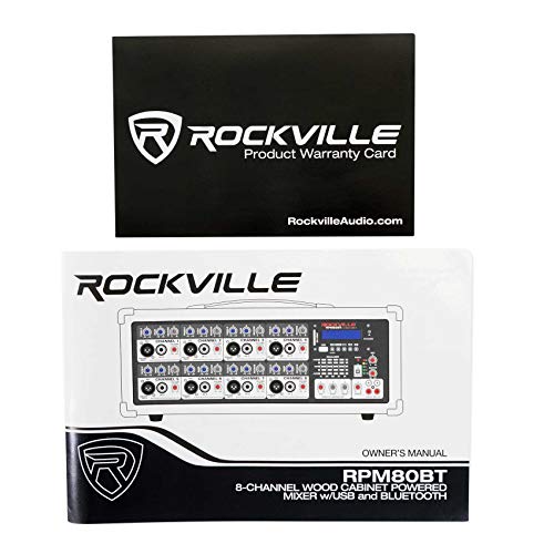 Rockville RPM80BT 2400W Powered 8 Channel Mixer/Amplifier W/Bluetooth/Eq/Effects thumb #7