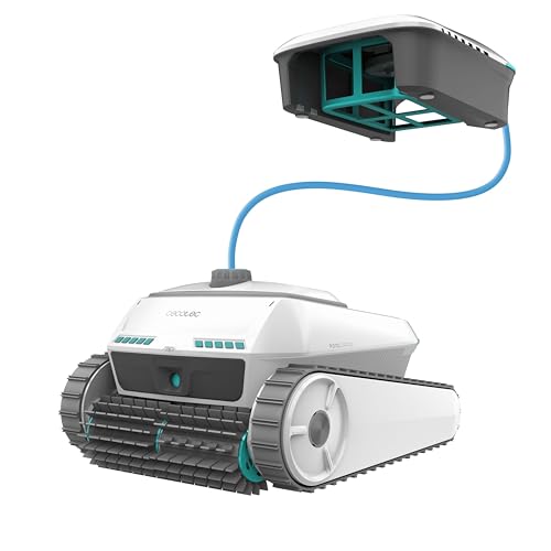 Cecotec Robot Limpiapiscinas para Fondos, Paredes, Línea de Flotación y Superficie Conga Pooldroid 10000 TotalClean AquaSkater. 300m2, Limpieza Ordenada, Autonomía 150mins, Capacidad 4L, App y Mando