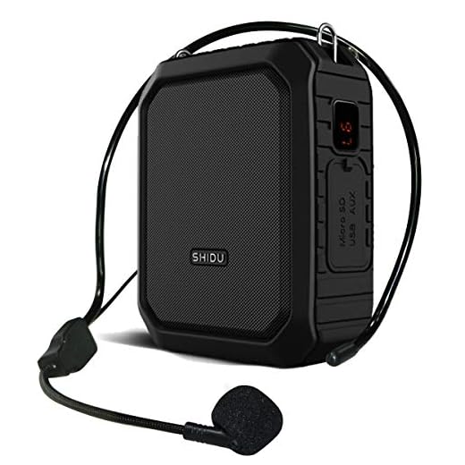 Voice Amplifier Microphone Headset, 18W Portable Mini Wired PA System Waterproof Personal Speaker and Mic as Voice Amp/Recorder/Bluetooth Speaker/Powerbank for Teacher Classroom ect