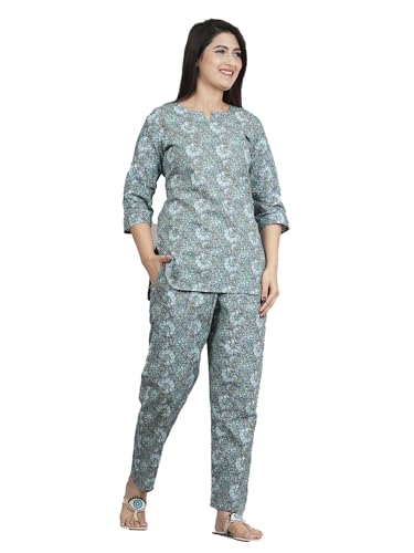 Image of Kuruti B Sheets Women's Printed Night Suit Set | Soft & Breathable Top and Pyjama Set for Women | Stylish Relaxed Fit Sleepwear for Everyday Comfort | Perfect Lounge Wear for Home & Travel