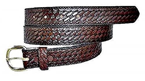 BASKETWEAVE CASUAL DESIGN BASKET WEAVE Braided Unisex Jeans Handmade Leather Belt 1 1/4