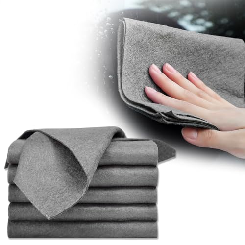 WJRQD Panni per pulizia magica in microfibra addensata da 5 pezzi, riutilizzabili e senza aloni. La microfibra è perfetta per una pulizia rapida. Rimuovi lo sporco con un solo gesto
