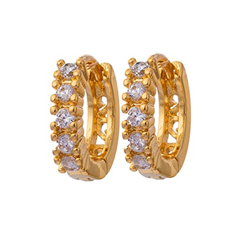 Boucles d'oreilles créoles en or 14k pour femme bijoux ronds Moishoop