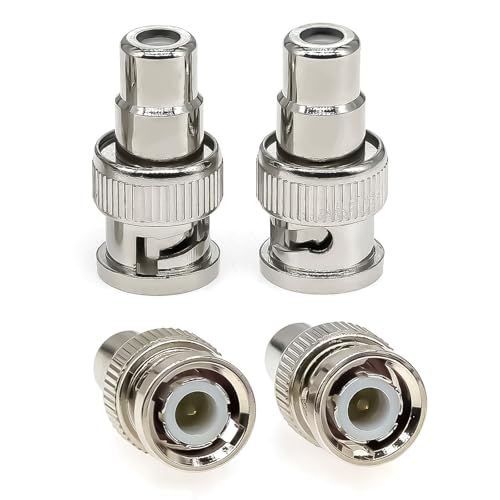 Adaptador BNC Macho a RCA Hembra 4 Piezas miniatura 1