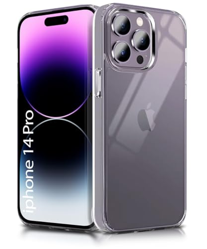 Image of WOW IMAGINE Crystal Clear Transparent Back Case Cover for Apple iPhone 14 Pro | Full Device & Camera Protection Shockproof TPU | Flexible Silicone Back Cover Case - Transparent