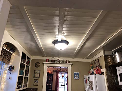 À LA MAISON CEILINGS R104 Bead Board Foam Glue-up Ceiling Tile (384 sq. ft./Case), Pack of 144, Plain White