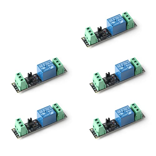 JESSINIE 5Pcs 1 Channel DC 3V/3.3V Power Relay Module 3V Relay Switch Module with Optocoupler Relay Module Isolated Drive Control Board 10A 250VAC 10A 30VDC Control Development Board