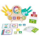 OZXVXZO Pädagogisches Lern Zahlenspielzeug für Kleinkinder, Holz Mathe-Zählspielzeug, Montessori Spielzeug, Fingerzähl Mathespielzeug, für Jungen und Mädchen ab 3 Jahren
