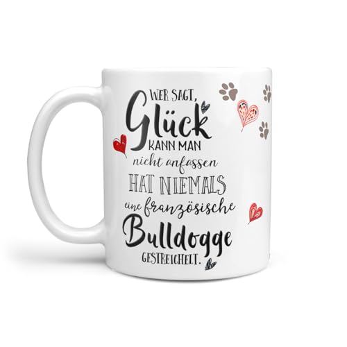 Hunde-Tasse: Französische Bulldogge hell | Frenchie | Liebe zum Haustier | Kaffee-Tasse | Geschenk für Hundeliebhaber Hundebesitzer | Geschenkidee | Keramik 330ml | French Buldog