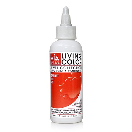 Via Living Color Hair Collection Color - Style 072 Garnet Red 2 ounce