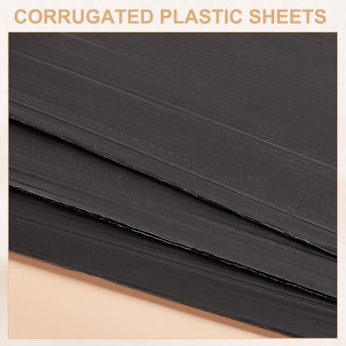 Image of AHANDMAKER 3 Pcs Black Corrugated Plastic Sheets, 12x15.7 Inch Blank Yard Signs, 3mm Thick Corrugated Poster Board for DIY Crafts, Indoor and Outdoor Party Decor
