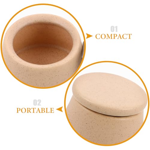 Taza de cerámica para lavado de pinceles de uñas con tapa miniatura 3