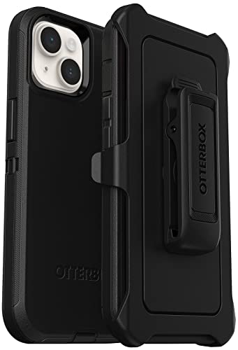 Coque iPhone 14 Plus OtterBox Defender noire antichoc avec clip de ceinture