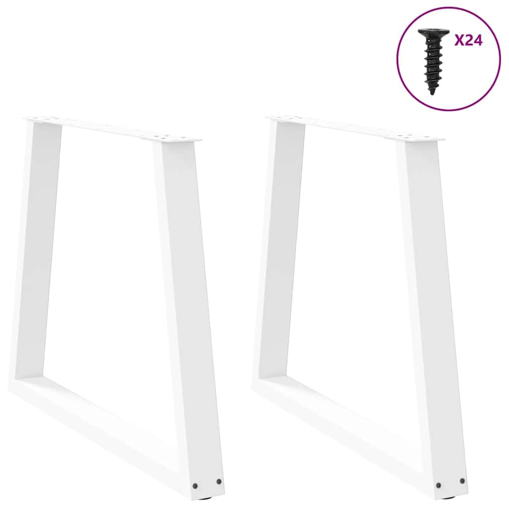 Nogi stołu w kształcie litery V 2 sztuki białe 80 x (72-73,3) cm stal