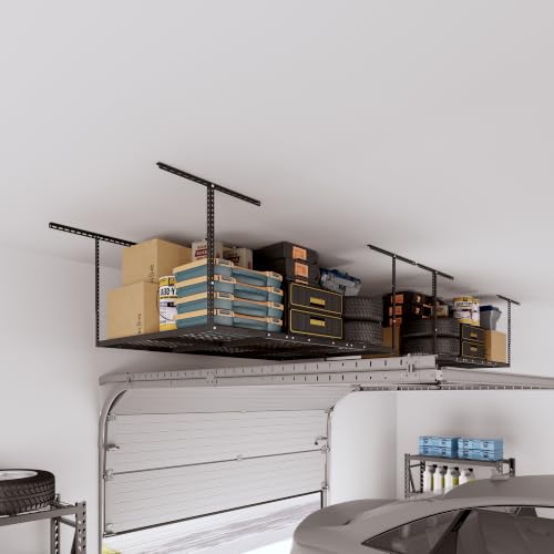 Image of FLEXIMOUNTS 4x6 Overhead Garage Ceiling Storage Rack Organization, Black