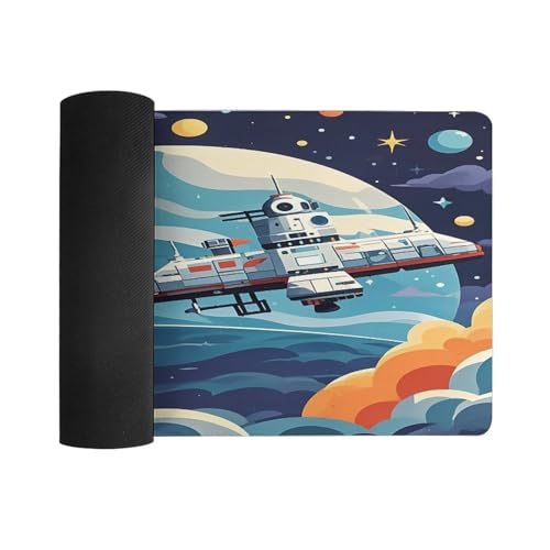 Rocket Clipart Space Ship Desk Pad Large Office Desk Mat miniatura 3