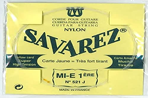 Savarez 521J – corde Mi aigu guitare classique tirant très fort – Carte Jaune - Les Beatles, Paul McCartney, John Lennon, RIngo Starr, George Harrison Savarez 521J - corde Mi aigu guitare classique tirant très fort - Carte Jaune