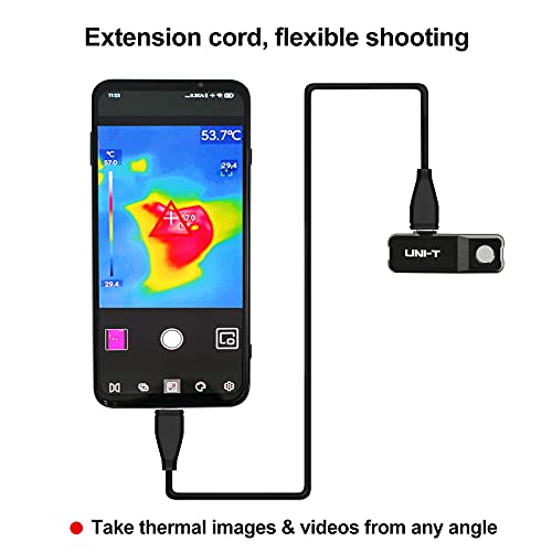 Uni-T Thermal Camera, Android Usb-C Microusb, Infrared Camera Thermal Imager For Smartphones - Uti120Mobile, 120X90 Ir Resolution All-Purpose Pro-Grade With App Extension Cord, 2Meter Drop Durability #TOP4