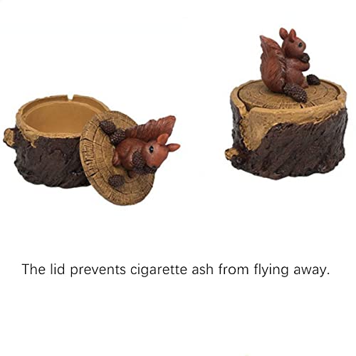 Beetoo Squirrel Ashtray, Squirrel Ashtray, Creative Animal Ashtray With Lid, Garden Ashtray With Lid For Cigarette For Home And Garden(Brown) #TOP4