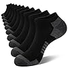 COOVAN 10 pares de calcetines tobilleros para hombre, paquete de 10 unidades, de corte bajo, cómodos, acolchados, calcetines casuales