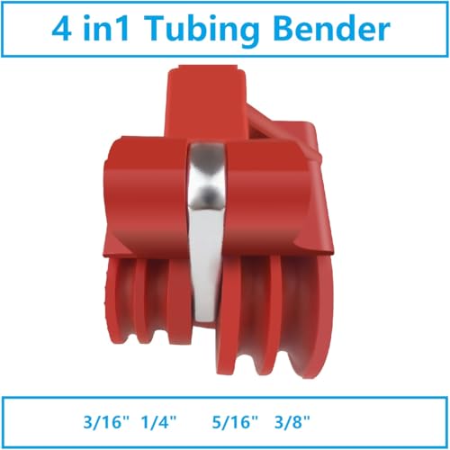 Tubing Bender, Tube Bender, 3/16”, 1/4", 5/16", 3/8" 4-IN-1 brake line Bender Tool for Copper, Brass, Aluminum and Thin Steel Fuel Line Pipe, Bends 0-180° - Image 2