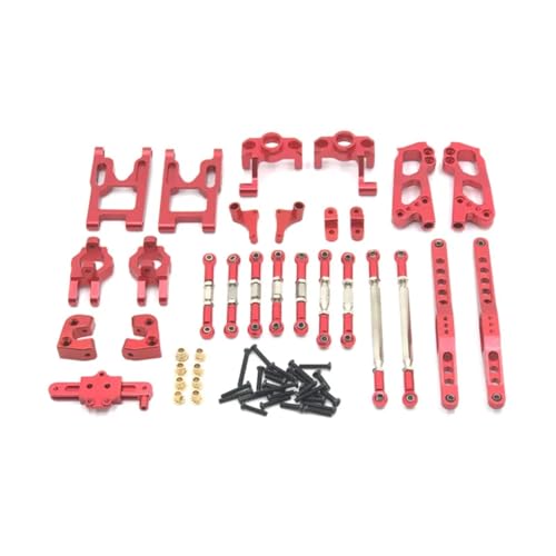 Accesorio Modelos RC Para Wltoys 12423 12427 12428 12428-ABC Para FY-01 FY-02 FY-03 1/12 Metal Para Brazo Oscilante Varilla De Enlace Bloque De Dirección RC Actualización De Coche Kits Piezas(Red)