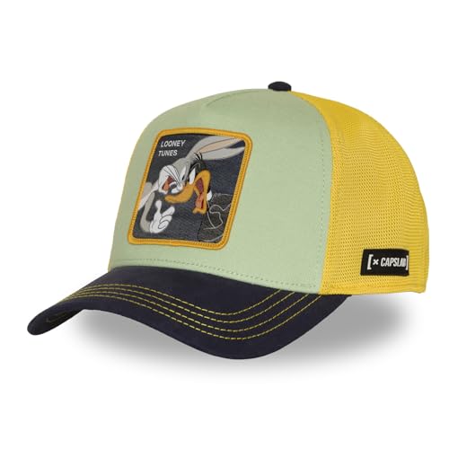 Capslab Gorra para hombre y mujer, Looney Tunes, Gorra de camión, Ajustable, Azul Marino/Amarillo/Verde/Gris/Negro, Talla única