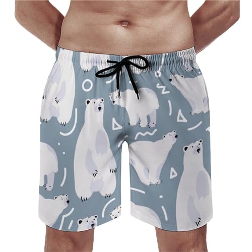 Ours polaire blanc maillot de bain séchage rapide avec poches fonctionnelles