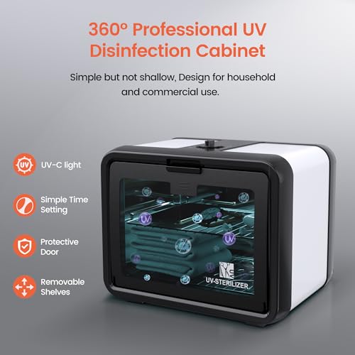 SalonDepot Caixa de desinfecção profissional com desinfetante UV, capacidade de 8 L, para ferramenta