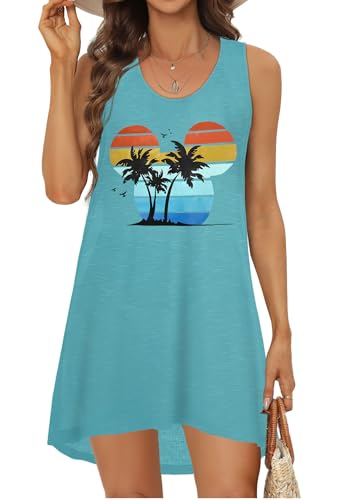 Image of elescat Womens Swimsuit Cover Up Summer Sleeveless T Shirt Beach Dress Tank Bikini Coverups 2026