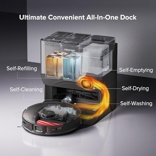 Image of roborock S8 Pro Ultra Robot Vacuum and Mop, Auto-Drying, Self-Washing, Liftable Dual Brush & Sonic Mop, 6000Pa Suction, Self-Refilling, Self-Emptying, Obstacle Avoidance, Black (Renewed)