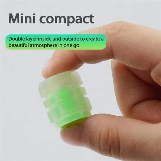 Image of New Bike Car Tyre Air Valve Caps Universal Fluorescent Tire Valve Caps for Cars & Bikes with Neon Glow Brighten Up Your Ride Instantly (Pack of 4, Green)