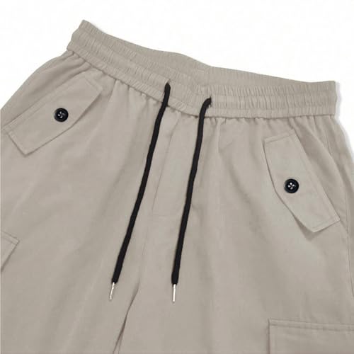 Mens Paratrooper Pants Casual Loose Cargo Pants High Waisted Wide Leg Hiking Trousers Fashion Breathable Trousers2