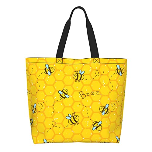 PATINISA Yellow Cute Bees Tote
