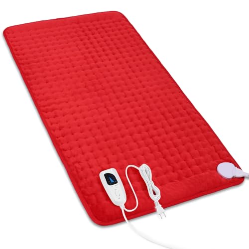 Image of Heating Pad,Electric Heating Pads,Heating Pad for Back,Red,33x17 Inch