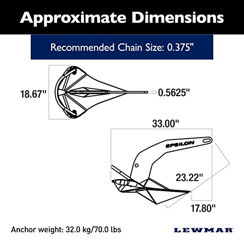 Image of Lewmar Stainless Steel Epsilon Anchor for Power and Sailboats
