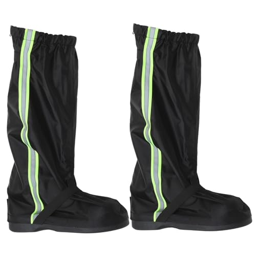 POPETPOP 1 Par cubrezapatos Impermeable Tripe Waterproof Impermeables blanqueador Protectores de talón Proteger chanclos de Lluvia Cubiertas de Zapatos a Prueba de Lluvia Tela Oxford Black