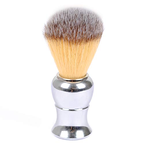 Shaving Brushes for Men, JR 0.79inch Synthetic Nylon Brush Hair Knot with Pure Chrome Engineered Plastic Handle Shaving Brushes for Men Safety Razor, Double Edge Razor, Shaving Razor