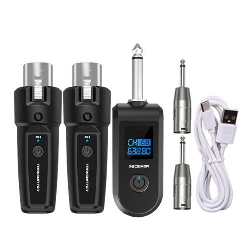 Adaptador de micrófono inalámbrico de Enchufe - de micrófono de Condensador de 10 Canales | Transmisor de Audio y Receptor para bajo de Guitarra, Instrumentos eléctricos, Sonido de Escenario,