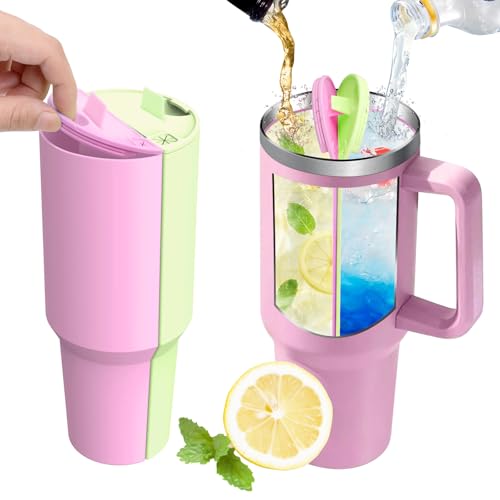 Hysagtek 2-in-1 Drink Separator for Stanley Cup 40 oz Silicone Liner Divider for Dual-Sided Drink Reusable Liner Separator Compatible with Stanley Tumbler 40 oz Stanley Cup Accessory