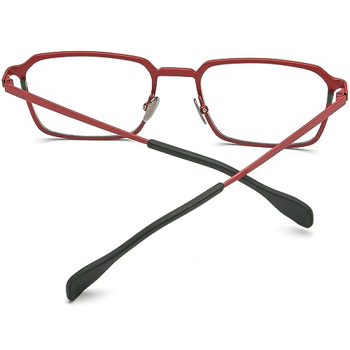 Image of FONEX Colorful Pure Titanium Glasses Frame Women Retro Round Eyeglasses