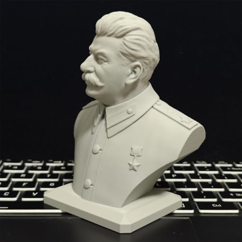 Stalin Bust Joseph Stalin Marble Statue Stalin Sculpture, 1/8 Russian USSR Leader 3D Printing Model White Stalin Figurines, Desk Decoration Gift 11CM - Image 2